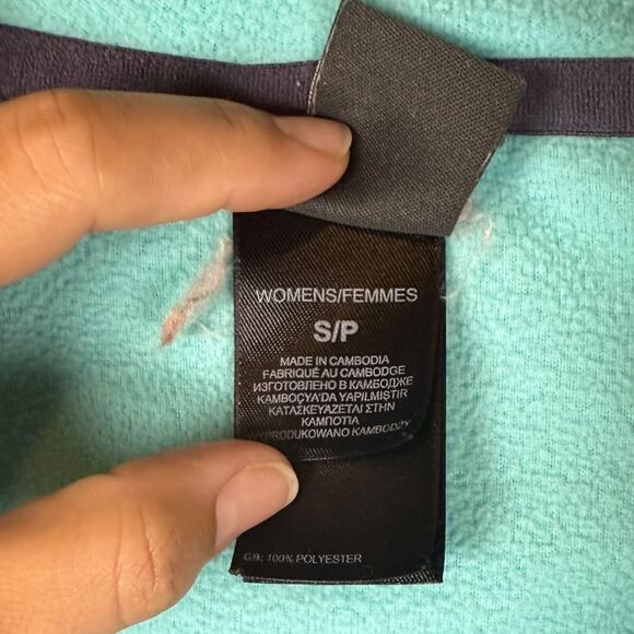 Vintage The North Face Jacket Women's S/P Fleece Aqua 1/4 Zip Lightweight - Picture 5 of 6